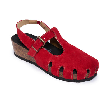 Plakton Closed-Toe Sandal – Amanda Red Suede